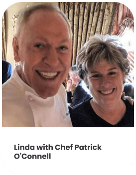 Linda with Chef Patrick O'Connell