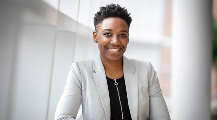 Smiling African American Female in Suit