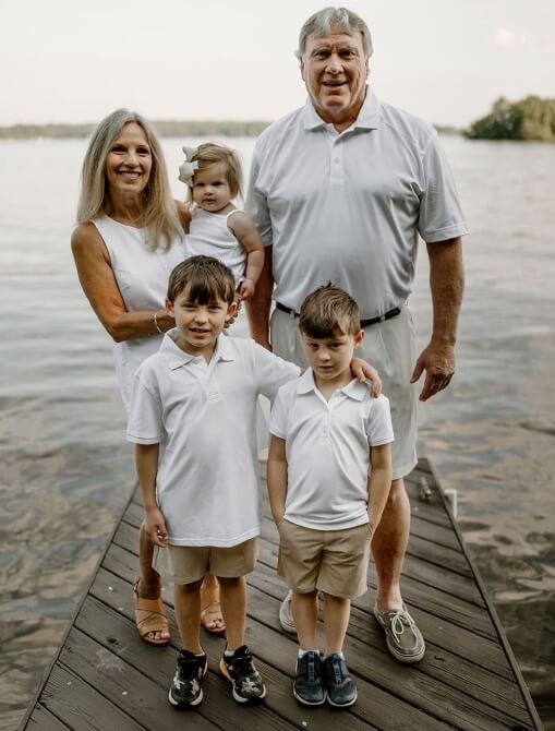 Don and Irene at Lake Anna with their grandchildren