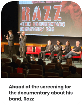 Abaad at the screening for  the documentary about his band, Razz