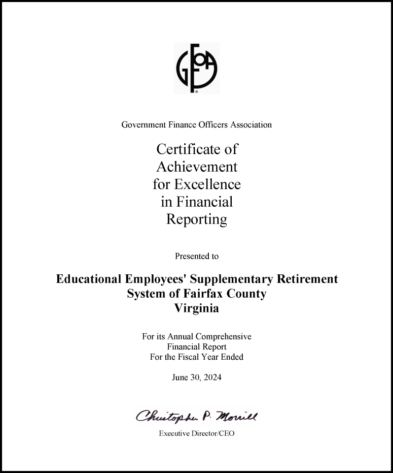 GFOA Award Certificate 2024
