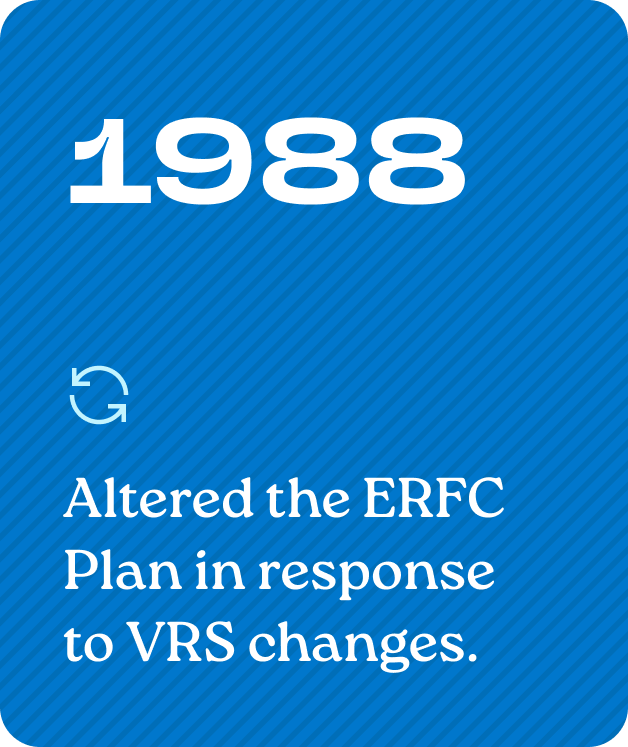1988: Altered the ERFC Plan in response to VRS Changes.
