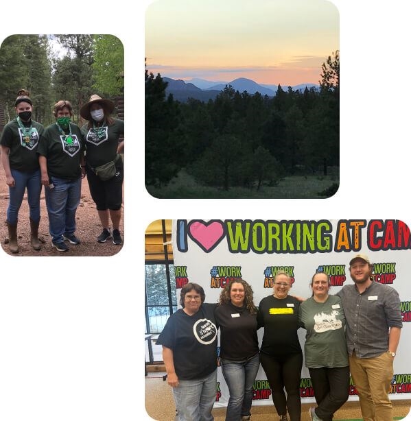 Collage of Theresa's photos—at camps