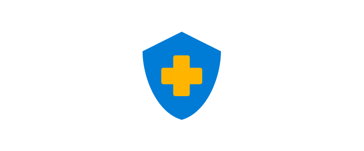 Yellow medical cross sign