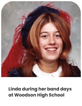 Linda during her band days  at Woodson High School